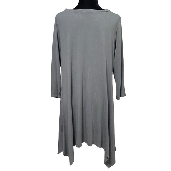 Cut Loose Gray Swing Tunic Dress Large Asymmetrical Lagenlook Boho Minimalist - Picture 4 of 8